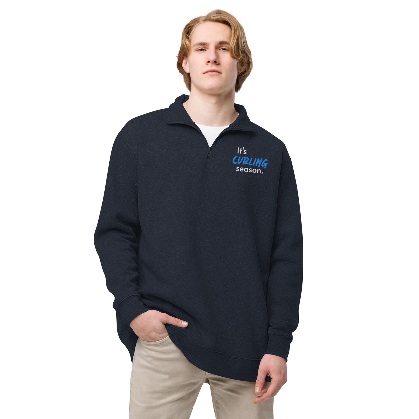 It's curling season fleece quarter zip pullover