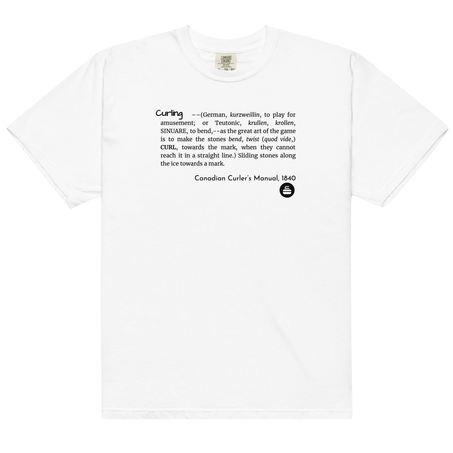 The definition of curling heavyweight t-shirt