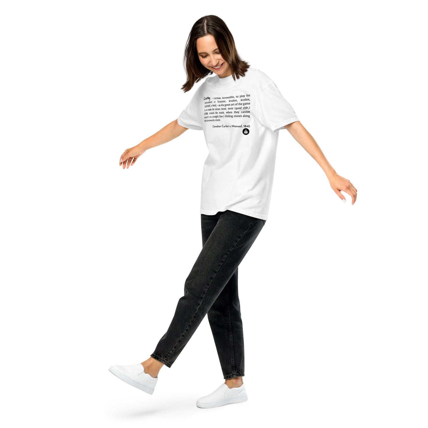 The definition of curling heavyweight t-shirt