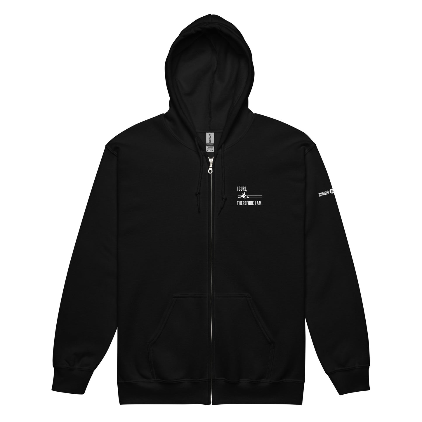 I curl therefore I am heavy blend zip hoodie - dark