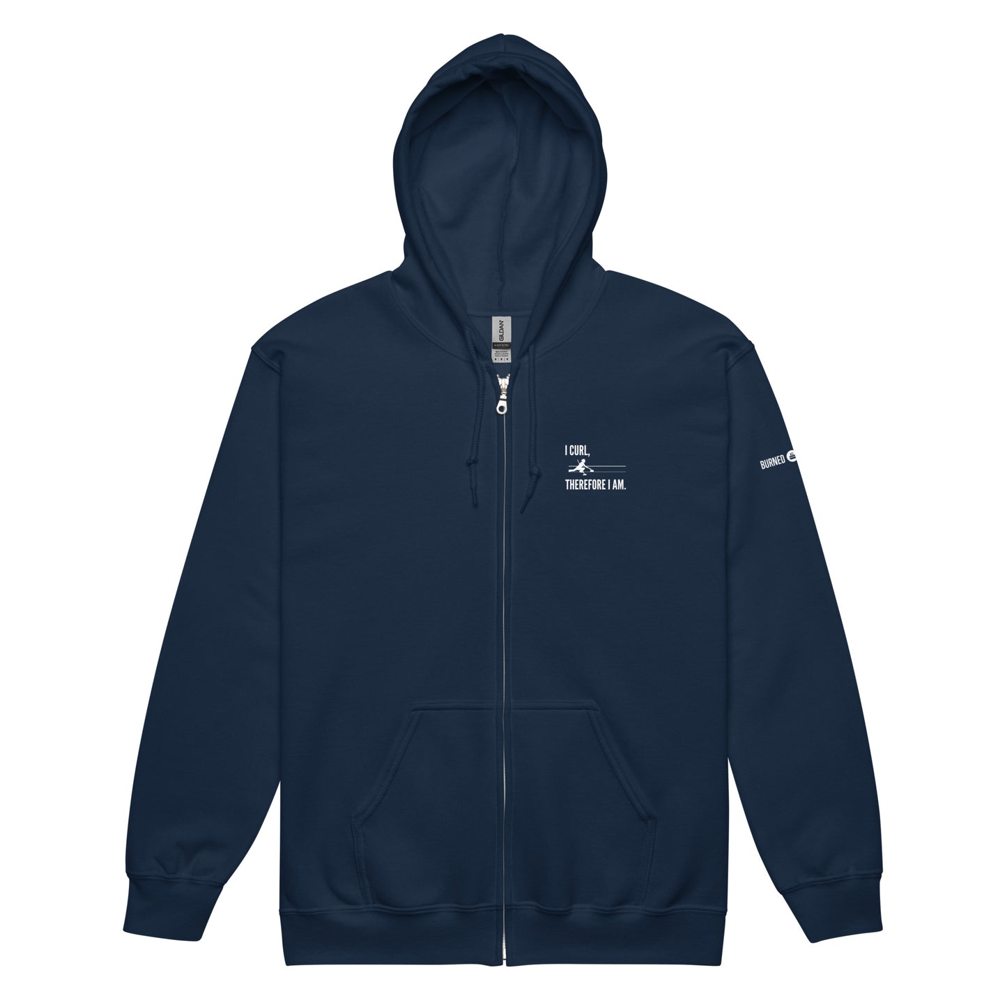 I curl therefore I am heavy blend zip hoodie - dark