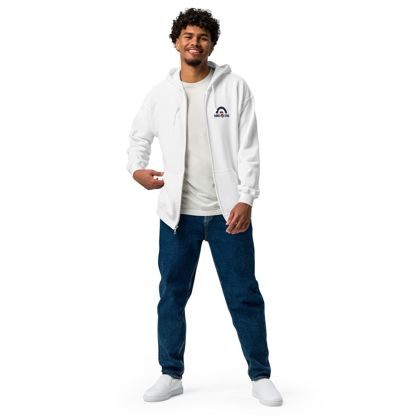 In the house embroidered zip hoodie