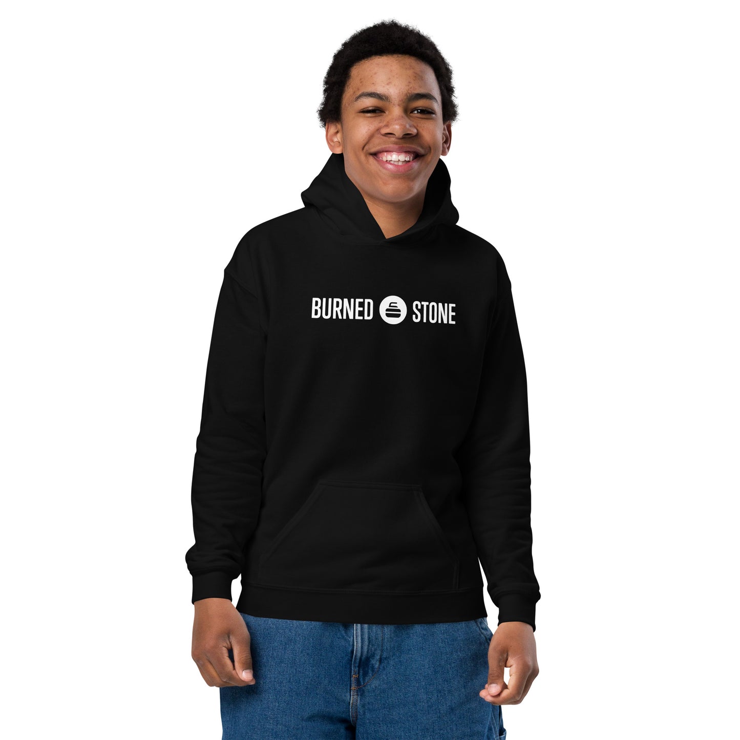 Burned Stone Logo Youth Heavy Blend Hoodie