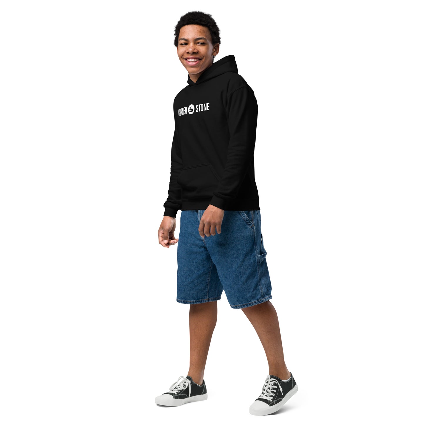 Burned Stone Logo Youth Heavy Blend Hoodie