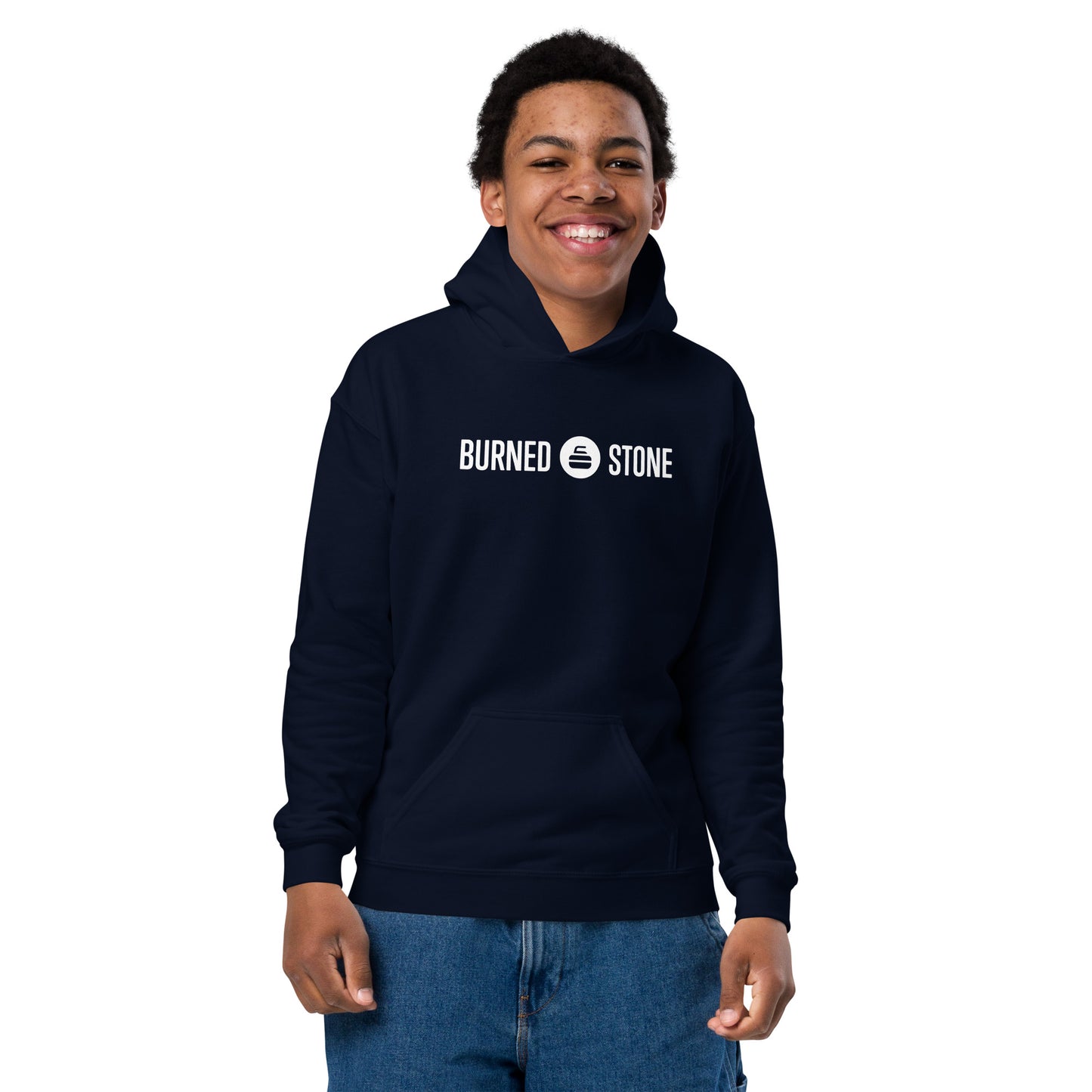 Burned Stone Logo Youth Heavy Blend Hoodie