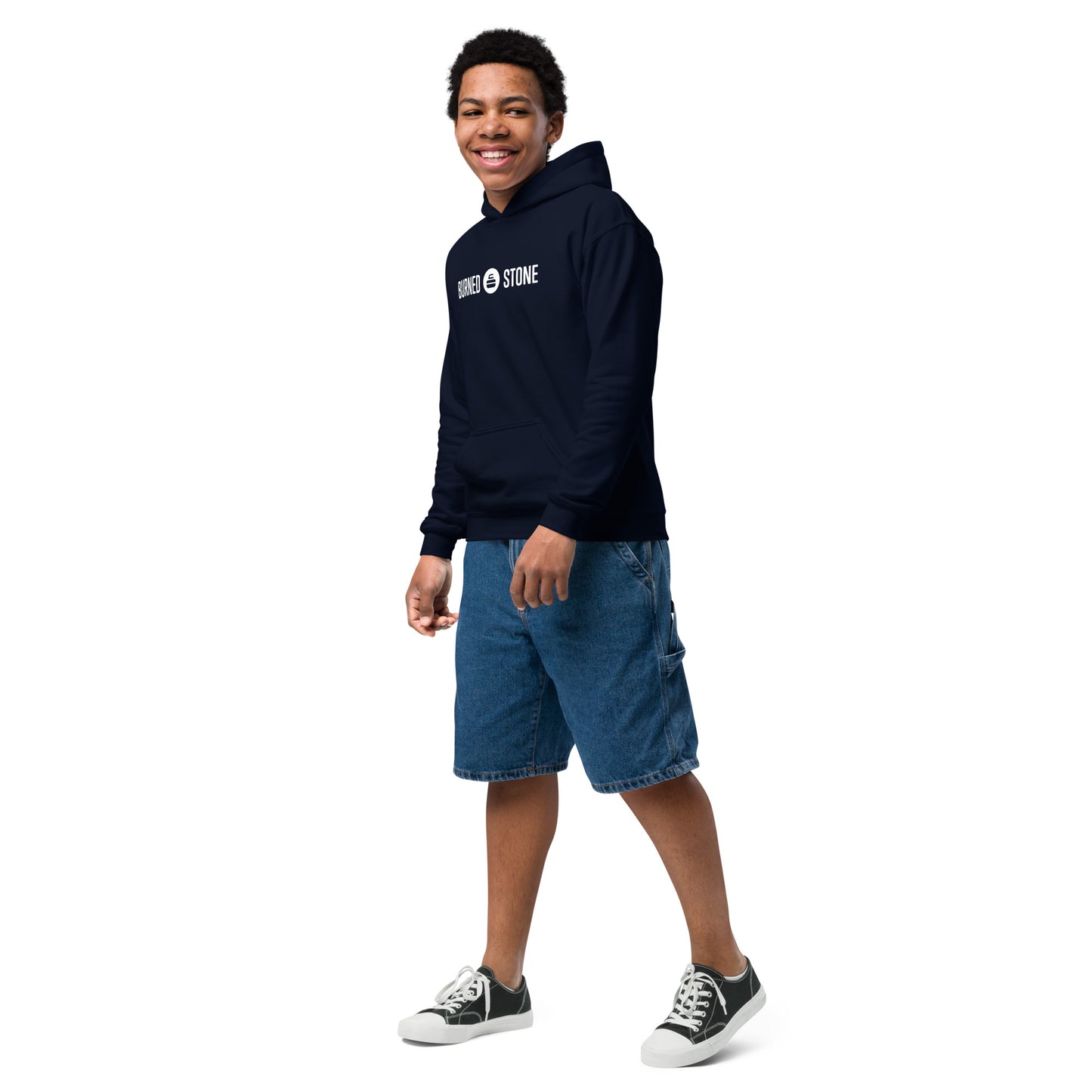 Burned Stone Logo Youth Heavy Blend Hoodie