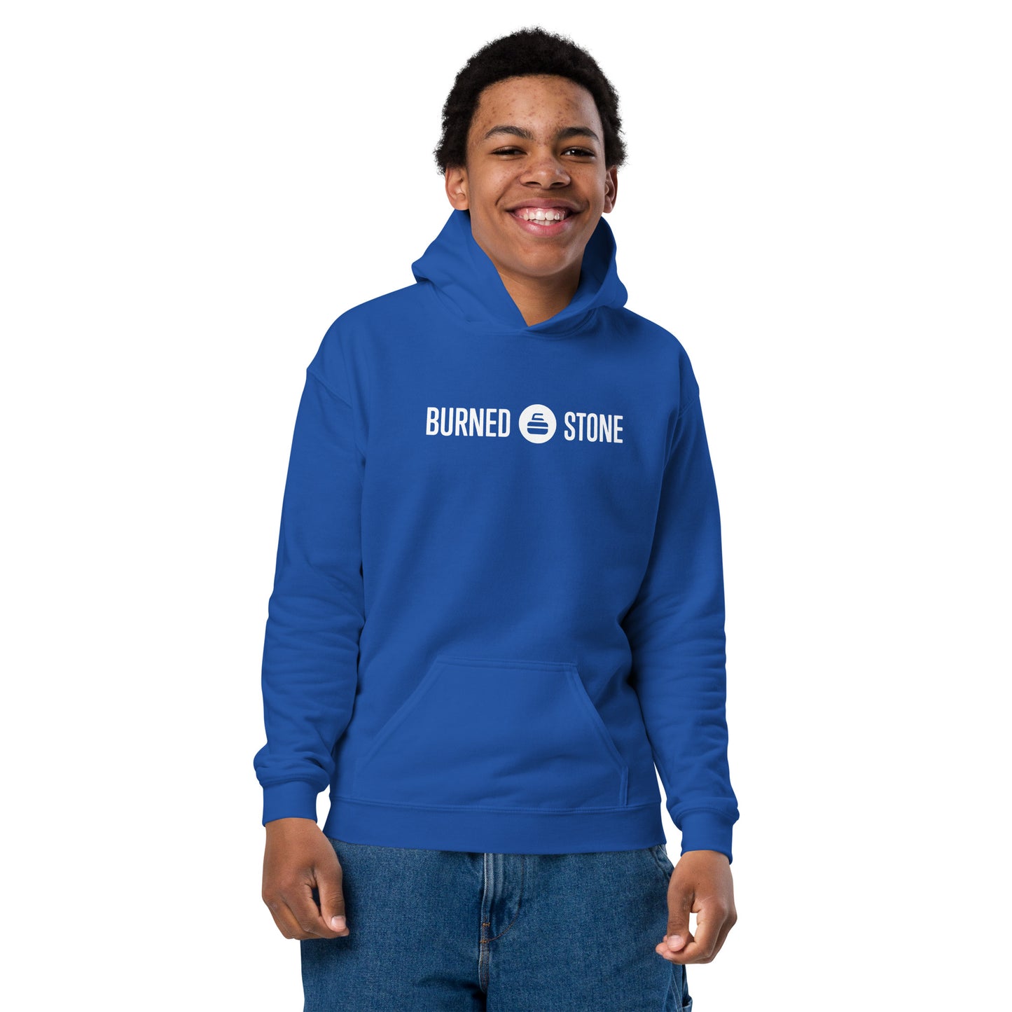 Burned Stone Logo Youth Heavy Blend Hoodie