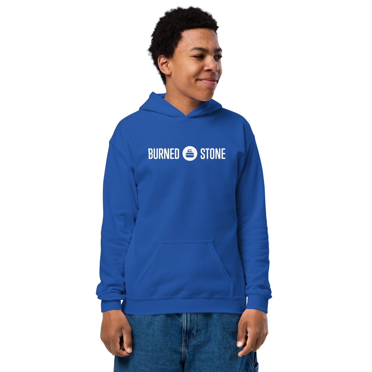 Burned Stone Logo Youth Heavy Blend Hoodie