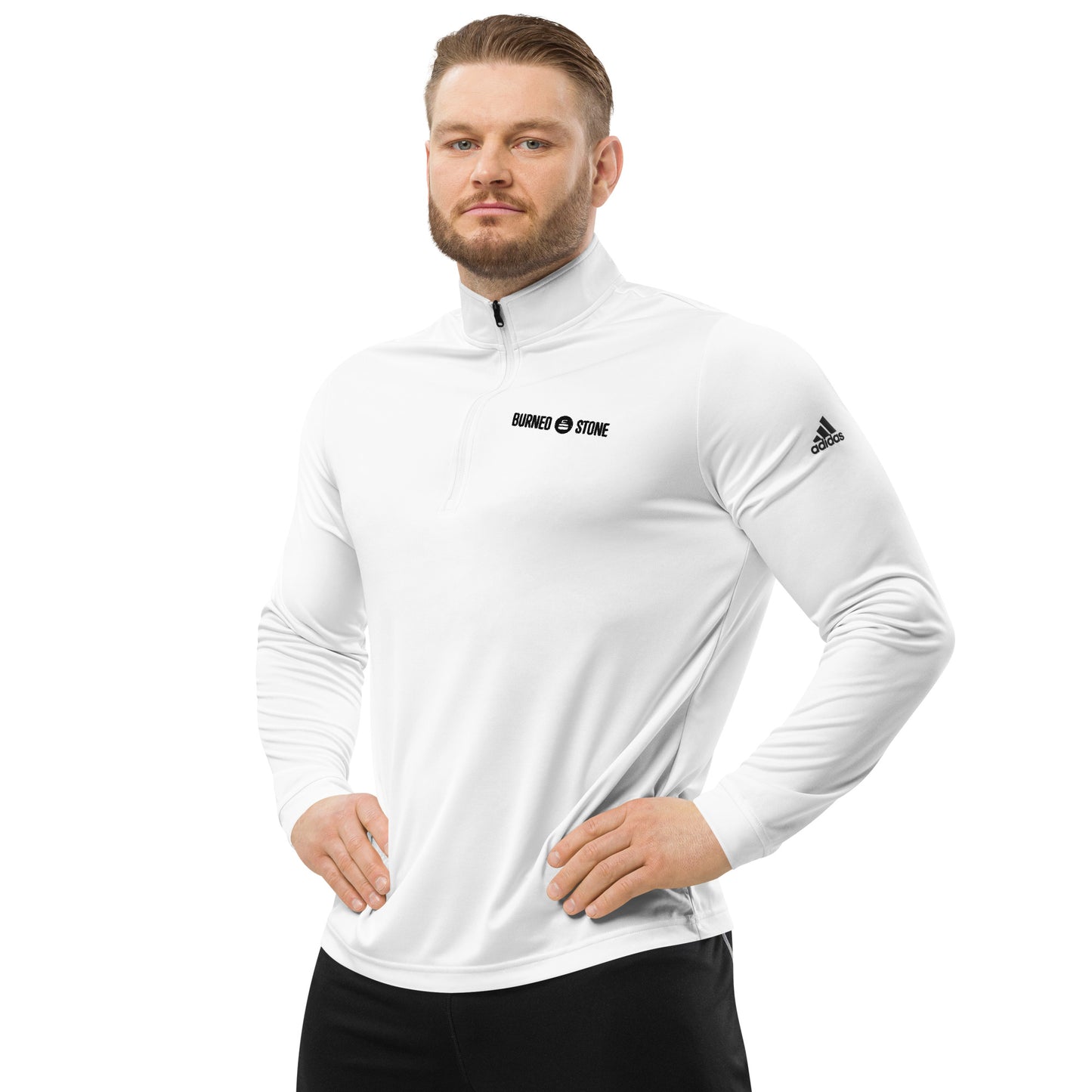 Burned Stone Logo Quarter zip pullover
