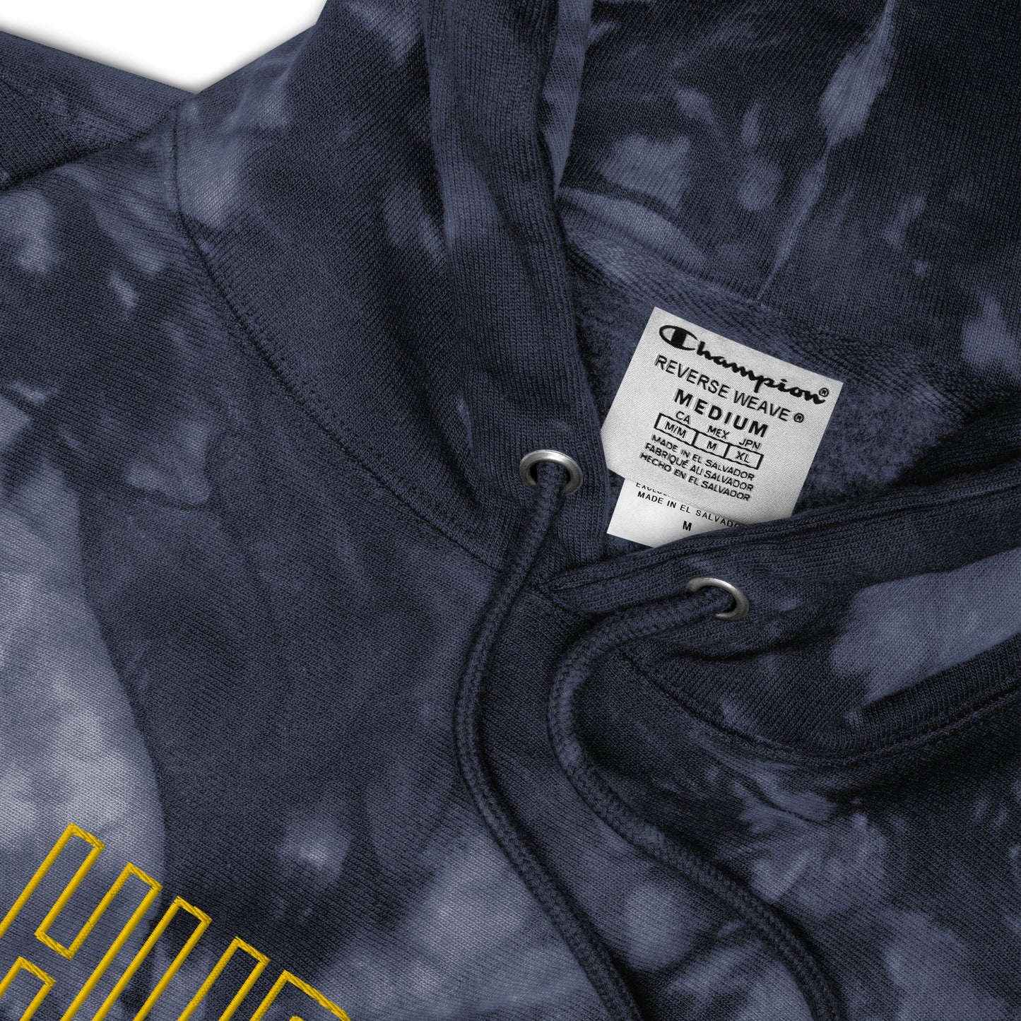 Hurry Hard Champion Tie-Dye Hoodie - Blue/Gold