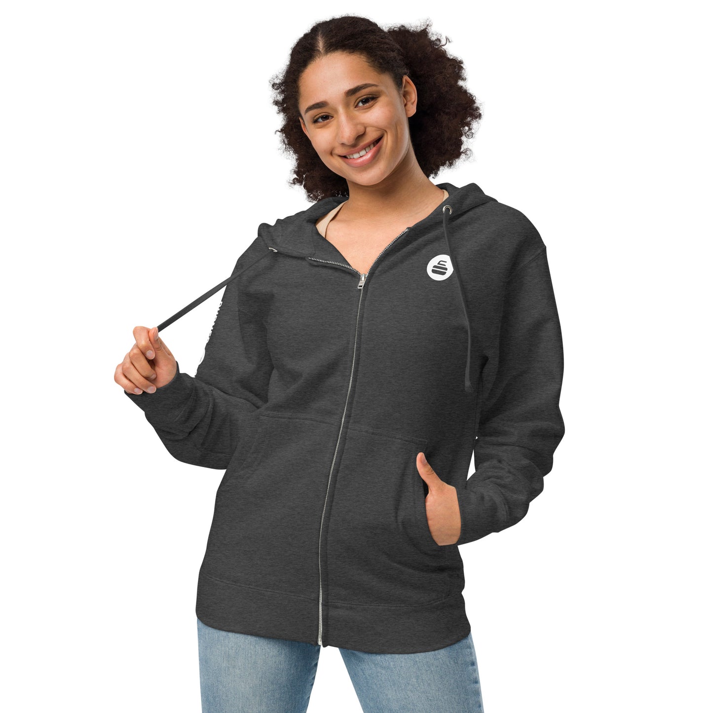 Burned Stone Logo Fleece Zip-up Hoodie