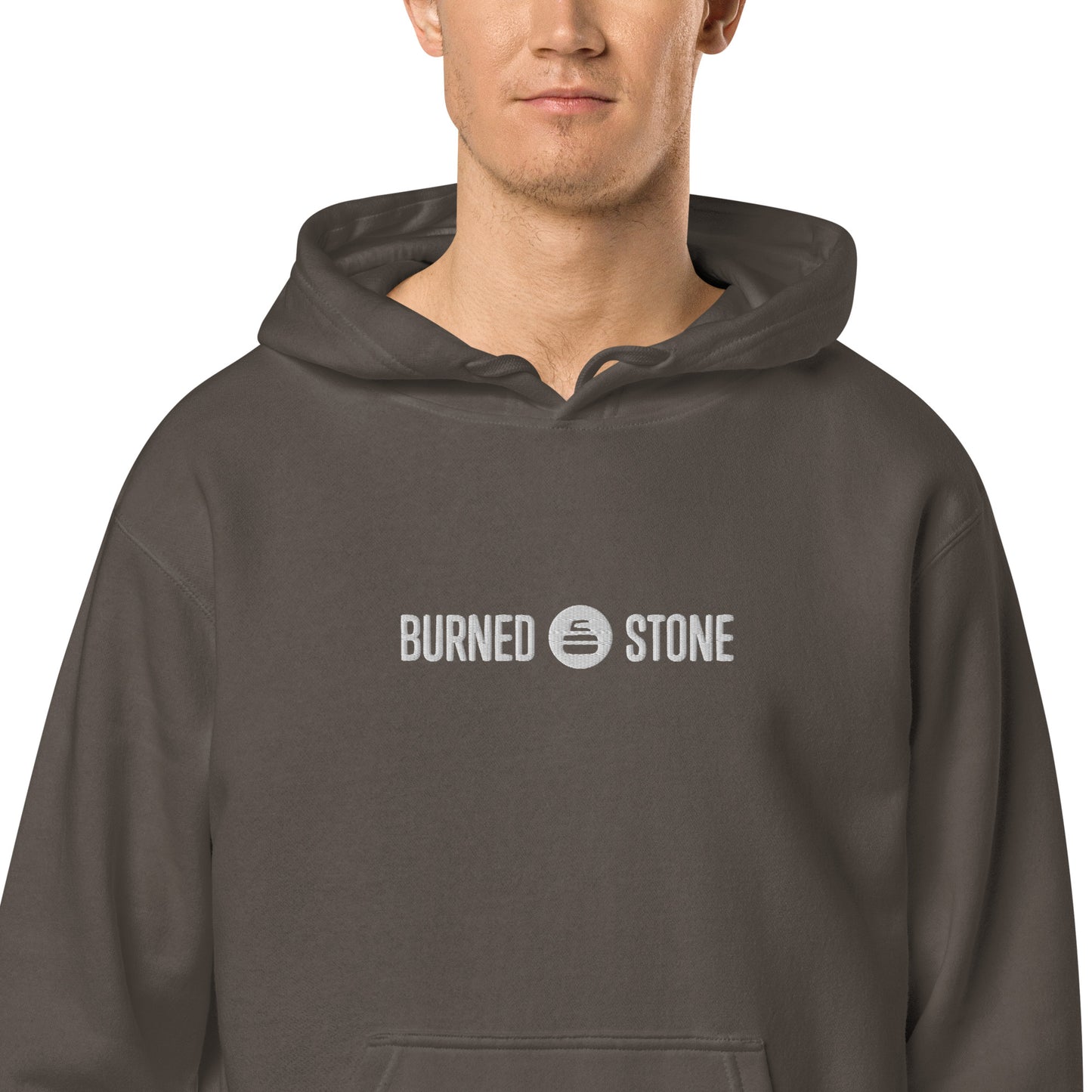 Burned Stone Logo Pigment-Dyed Hoodie