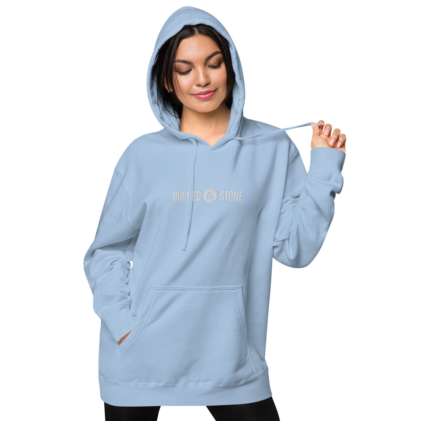Burned Stone Logo Pigment-Dyed Hoodie