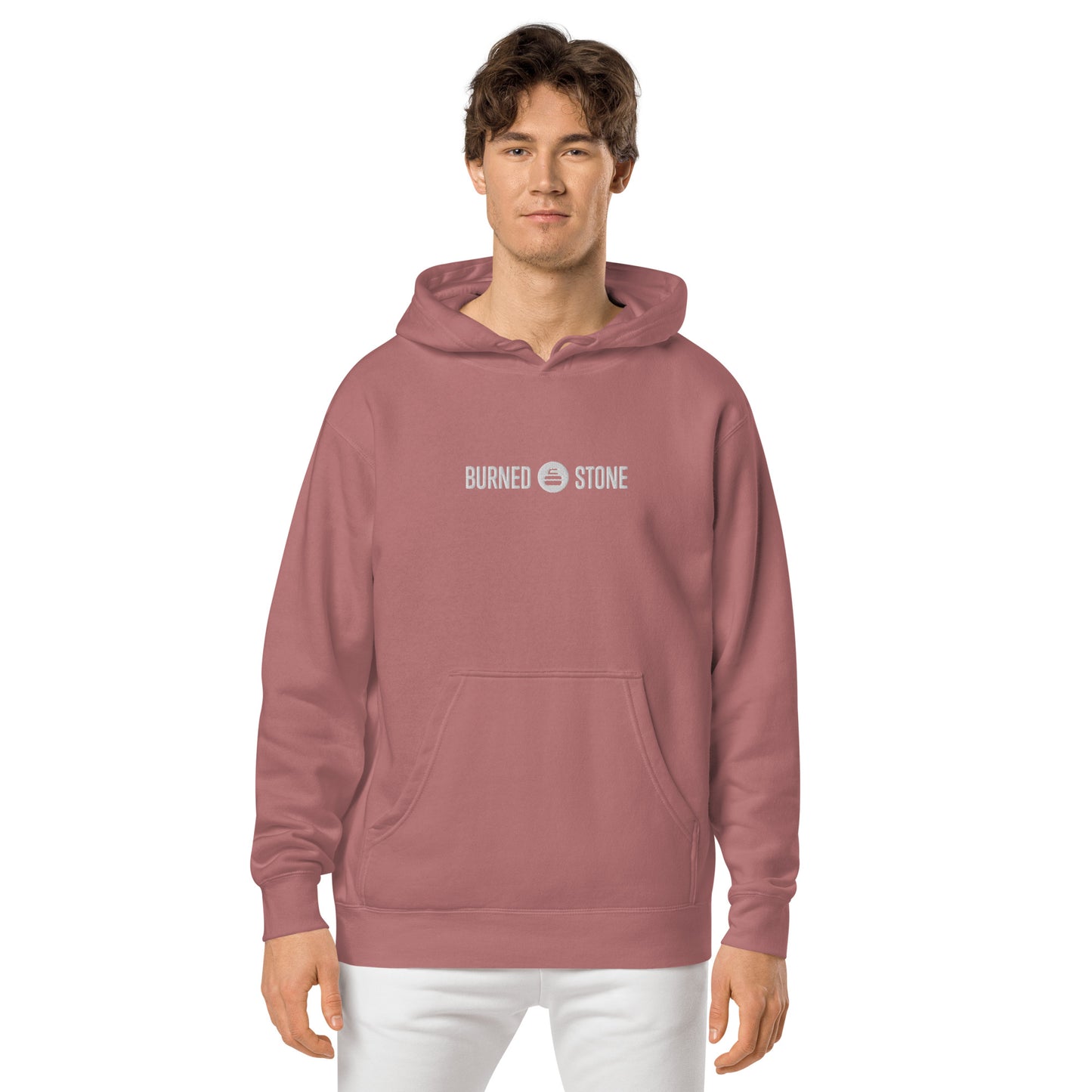 Burned Stone Logo Pigment-Dyed Hoodie