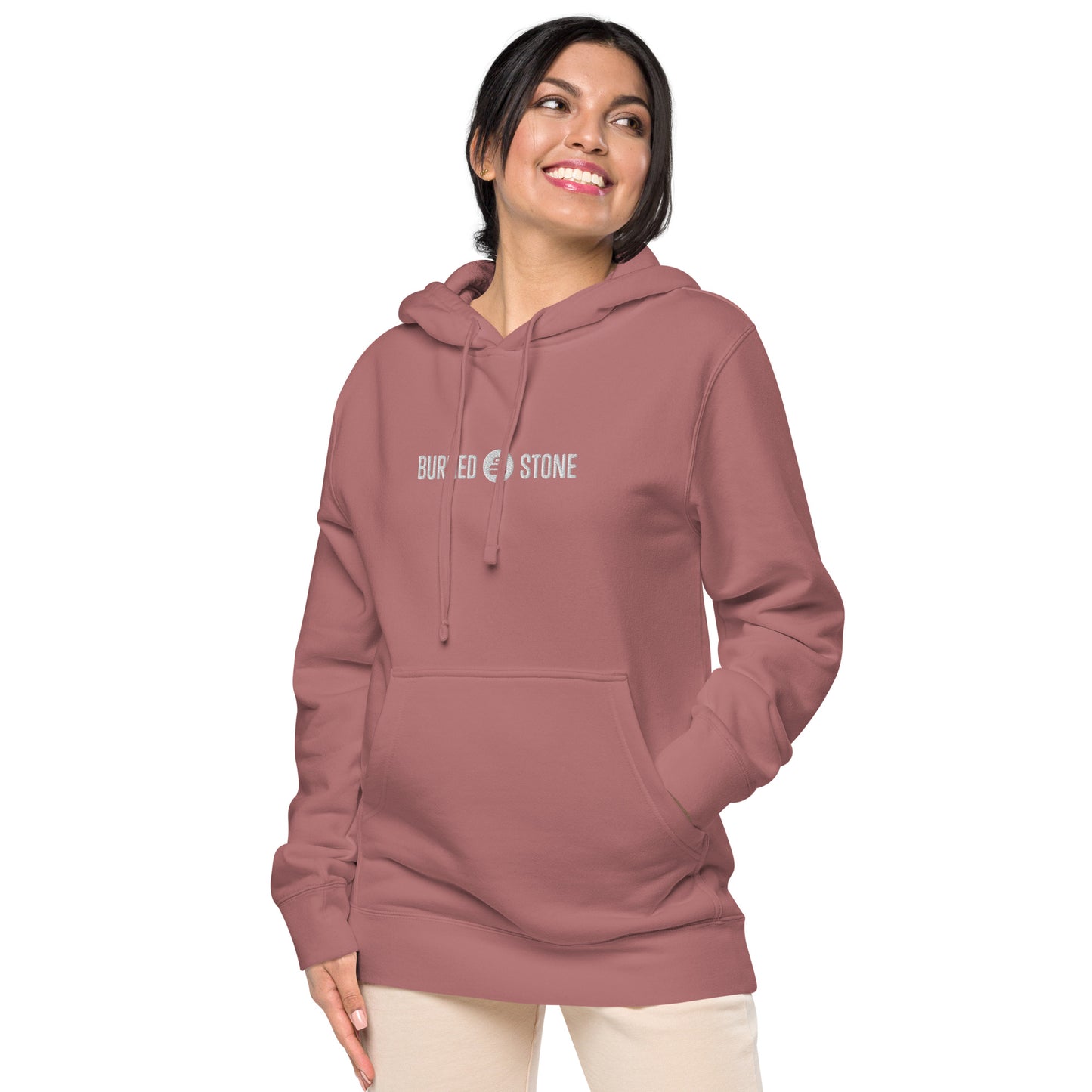 Burned Stone Logo Pigment-Dyed Hoodie