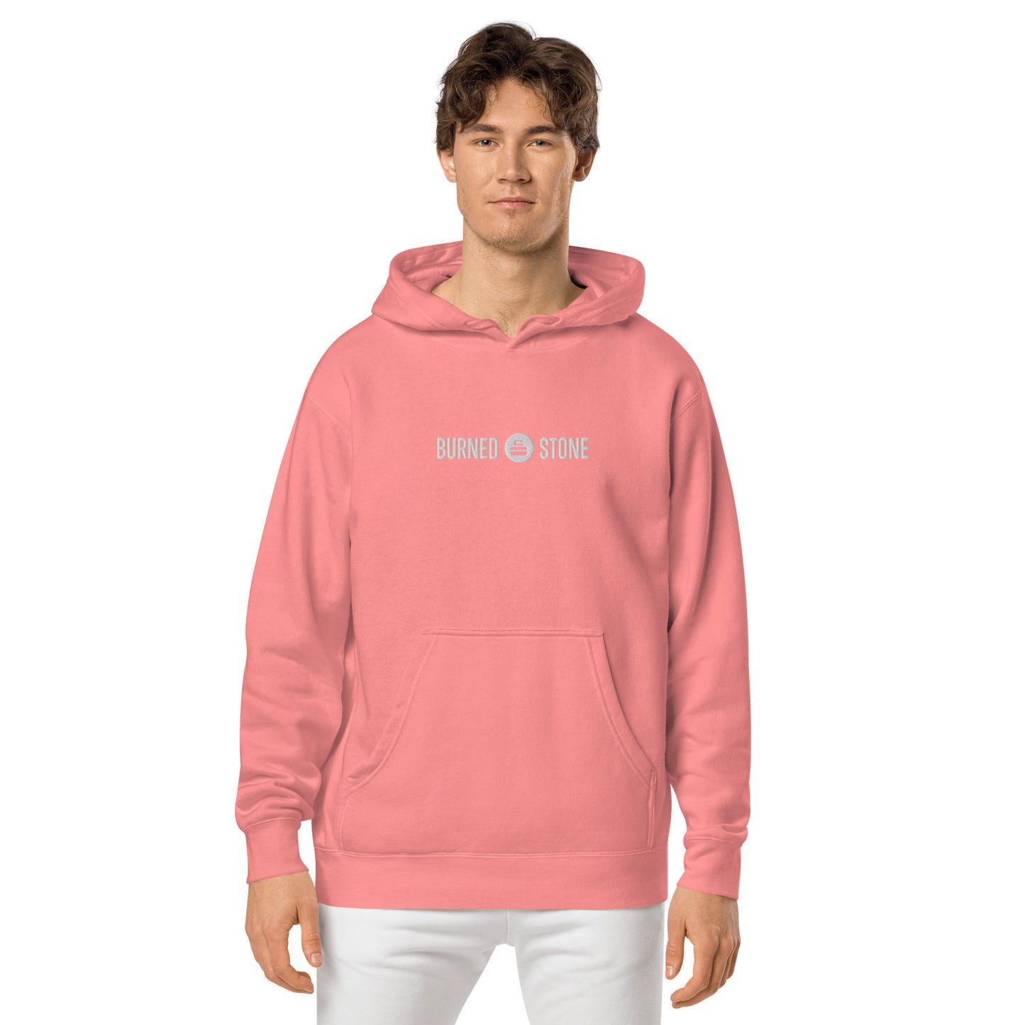 Burned Stone Logo Pigment-Dyed Hoodie