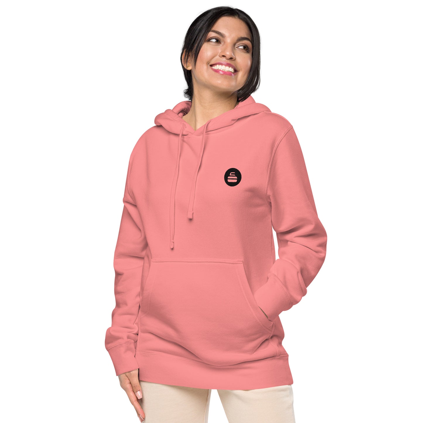 Curling Stone Pigment-Dyed Hoodie - Pink