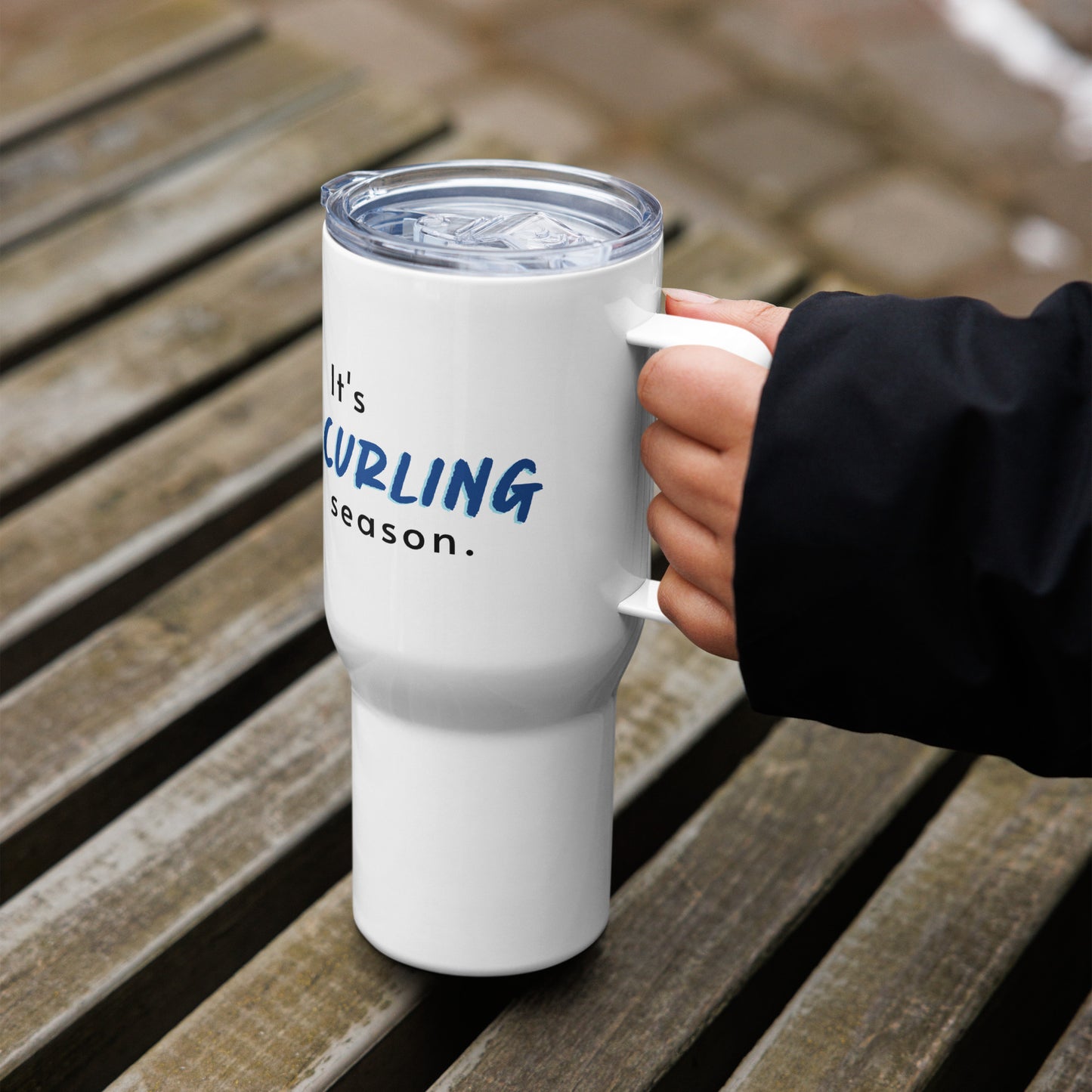 It's curling season travel mug