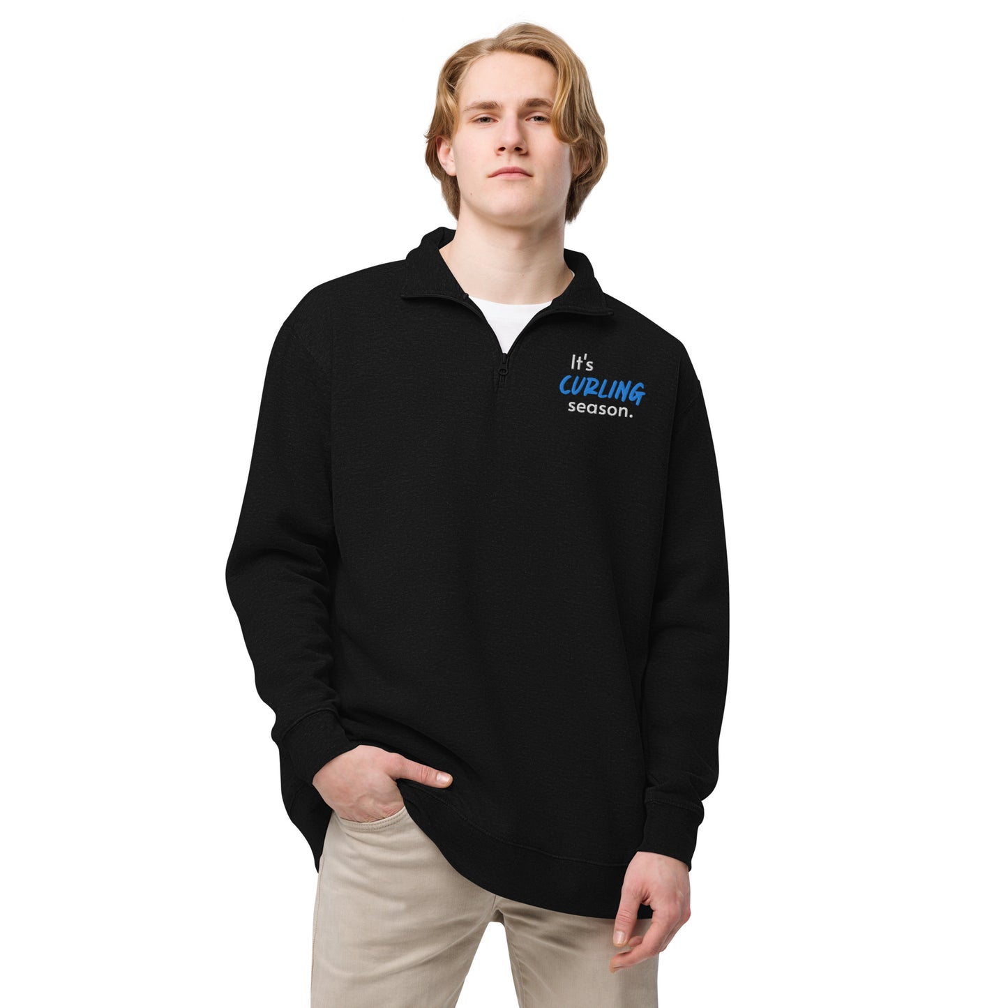 It's curling season fleece quarter zip pullover