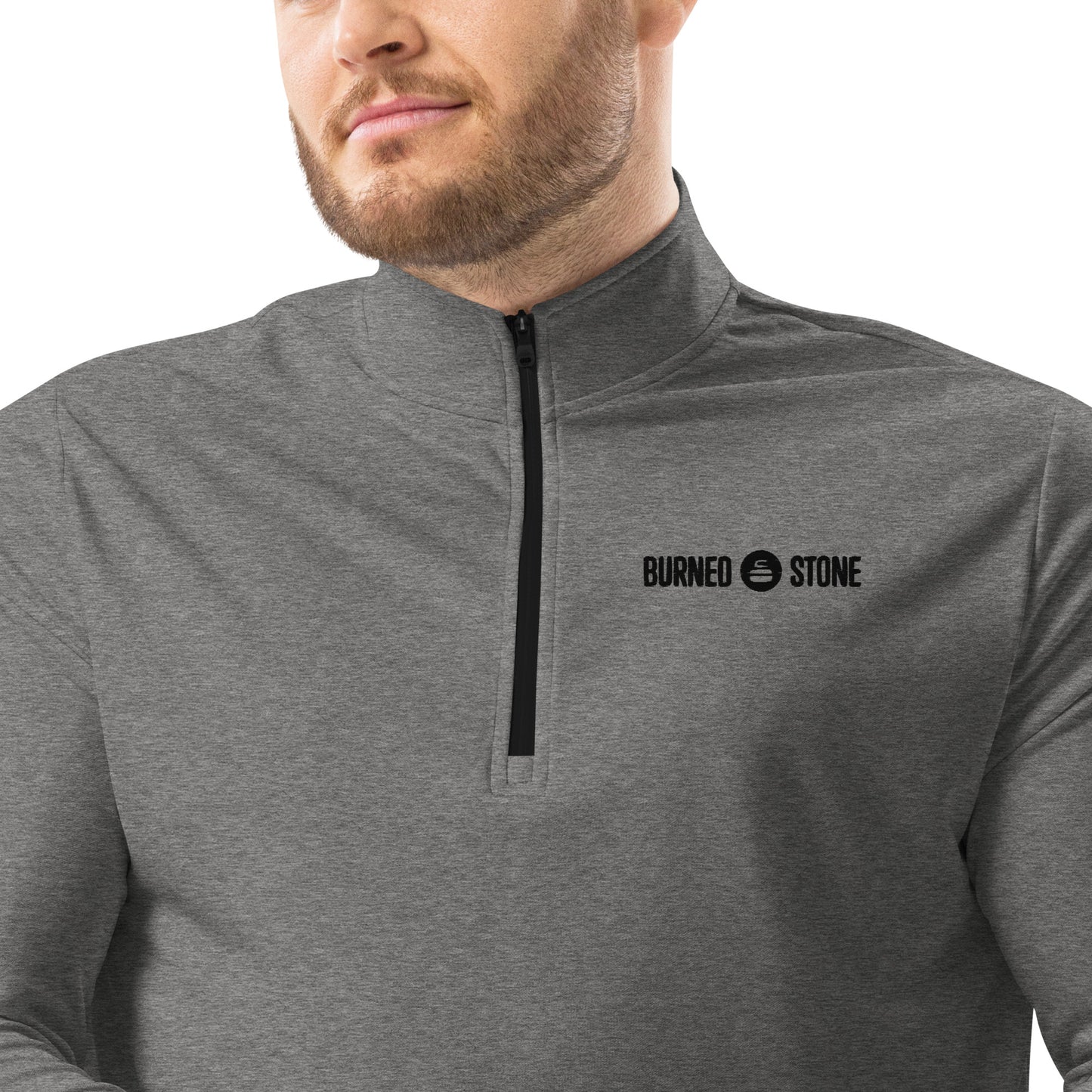 Burned Stone Logo Quarter zip pullover