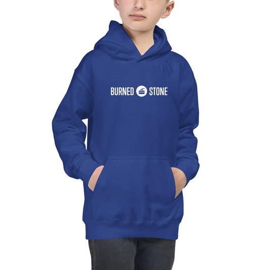 Burned Stone Logo Hoodie - Blue