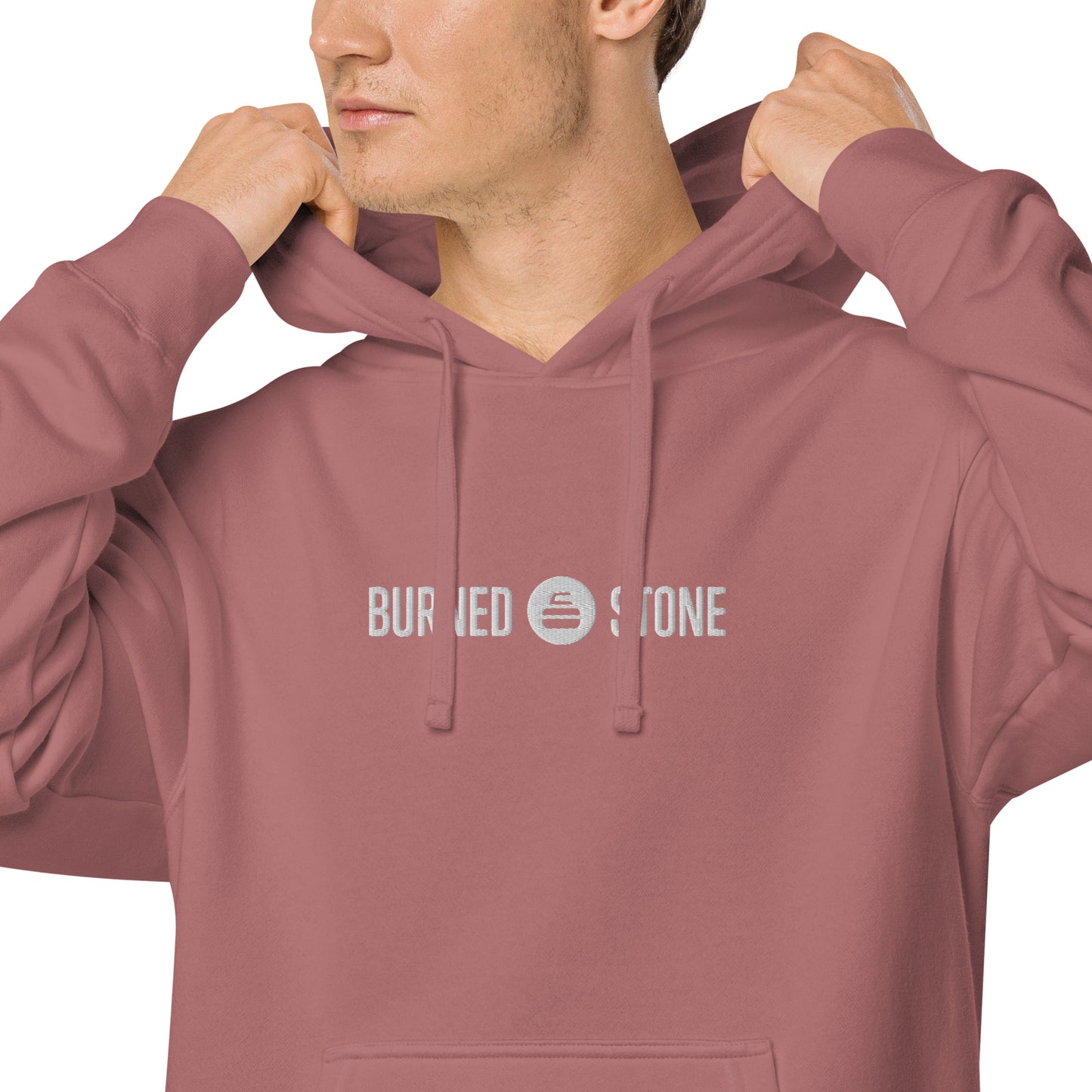 Burned Stone Logo Pigment-Dyed Hoodie